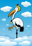 Stork in clouds - il