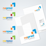 Dizajn logotipa projekta NaPred i primena na reklamnom materijalu