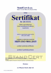 StandCert logo kao watermark na Word sertifikatu